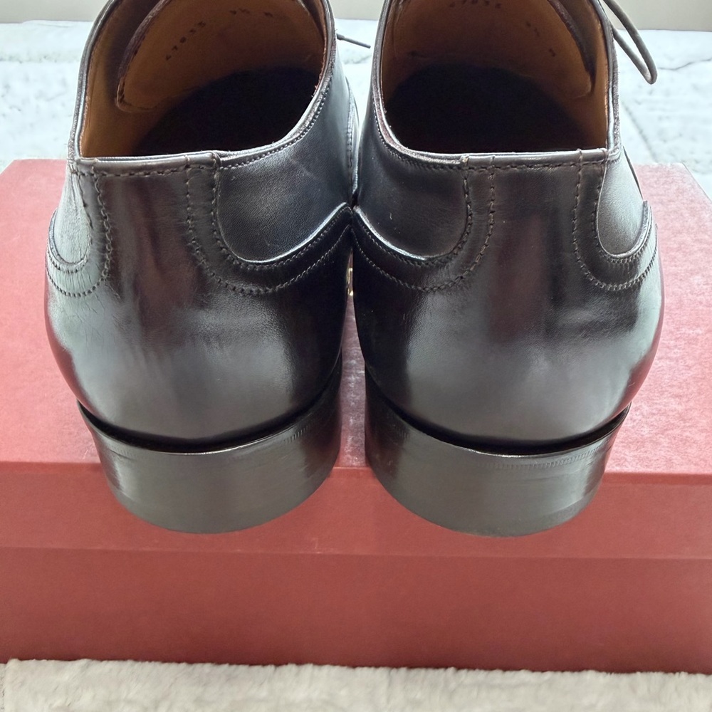NEW! $795 Amedeo Testoni “Trento” Brown Lace Up Cap-toe Oxford Shoes 9.5 - Picture 5 of 11